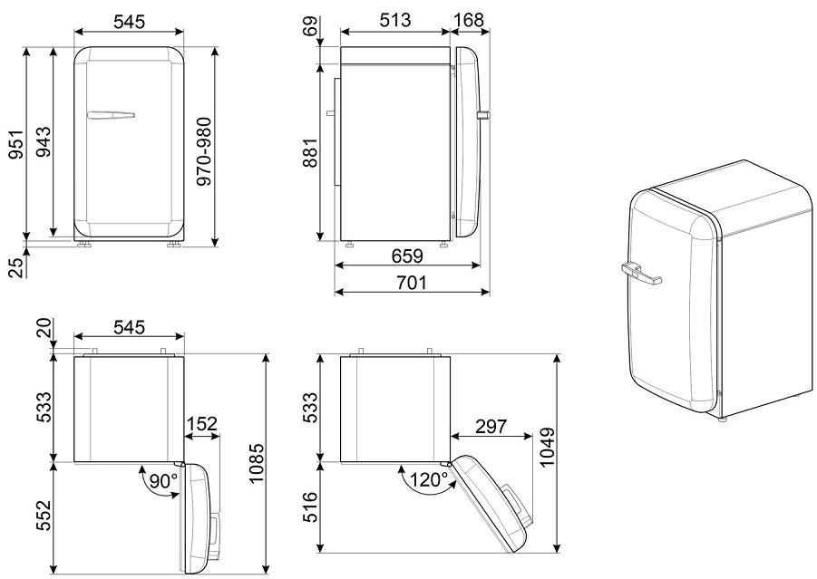 Холодильник Smeg FAB10RDLM5