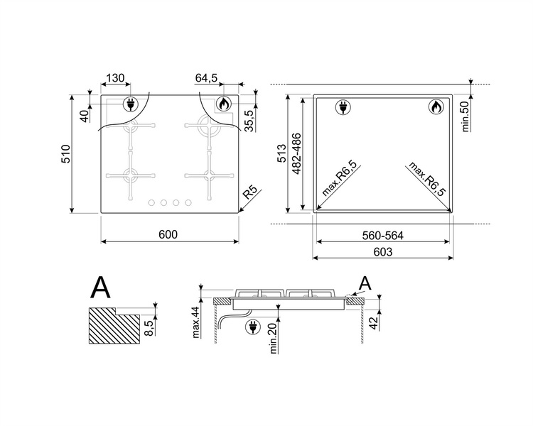 Варочная панель Smeg PV864PO