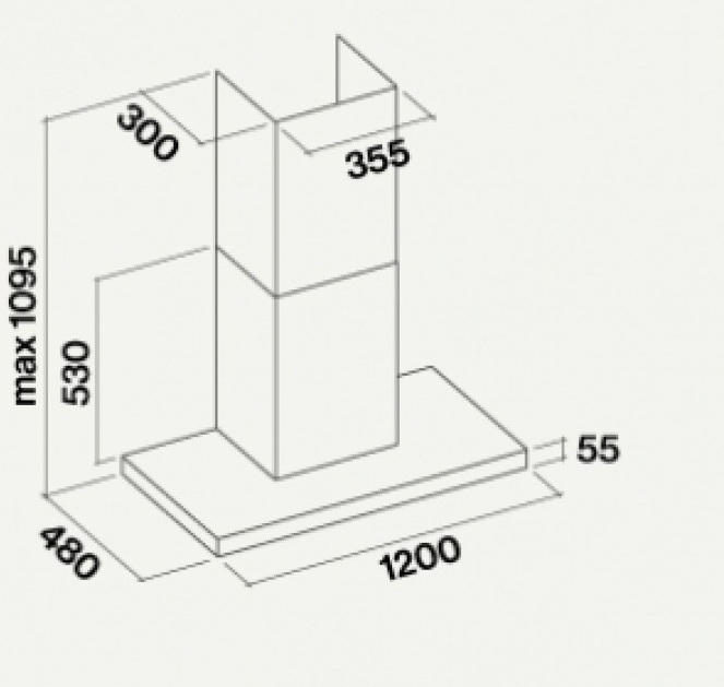  Falmec Lumina 120 Glass Black wall (NRS)