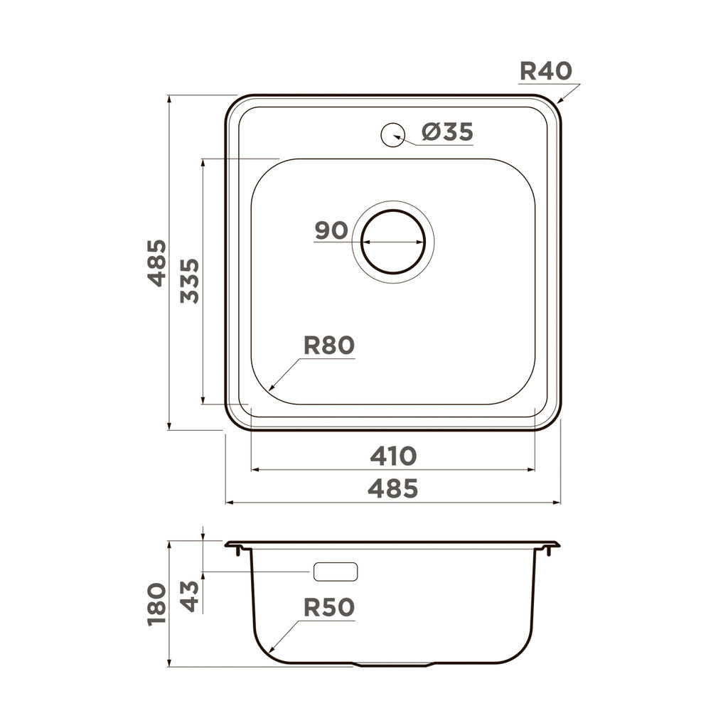  Omoikiri Notoro 48-IN нерж. сталь