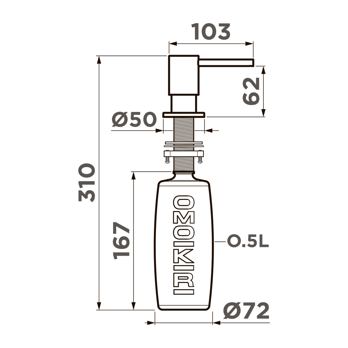  Omoikiri ОМ-08 LG светлое золото