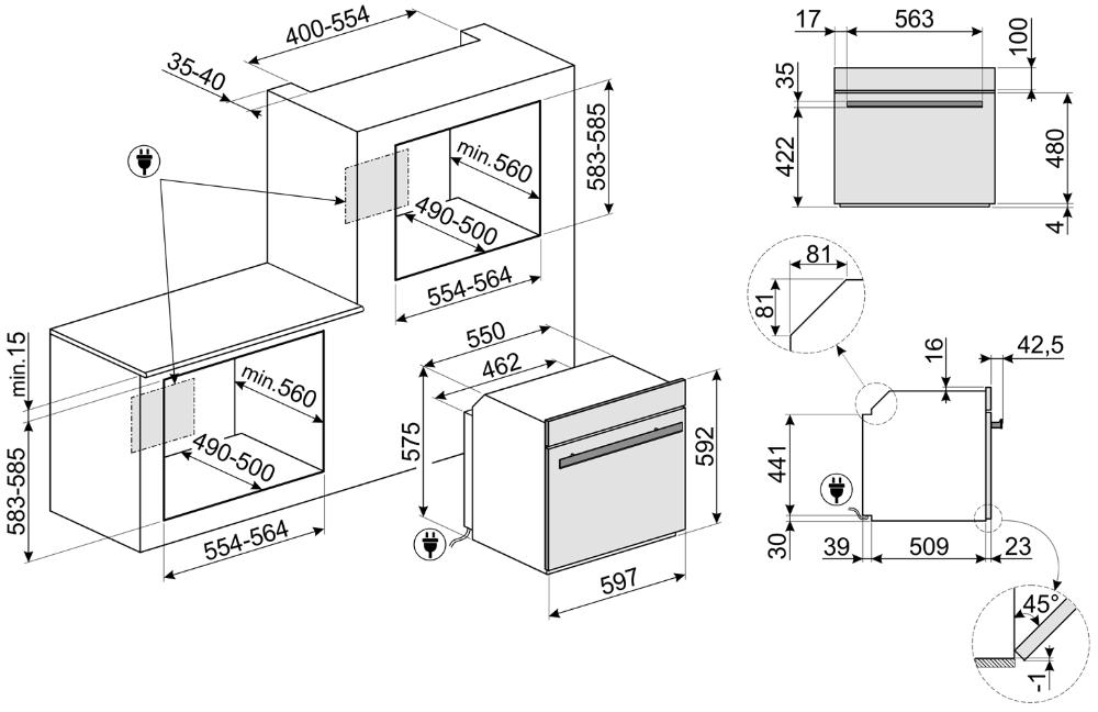 Духовой шкаф с паром Smeg SO6604S4PNR