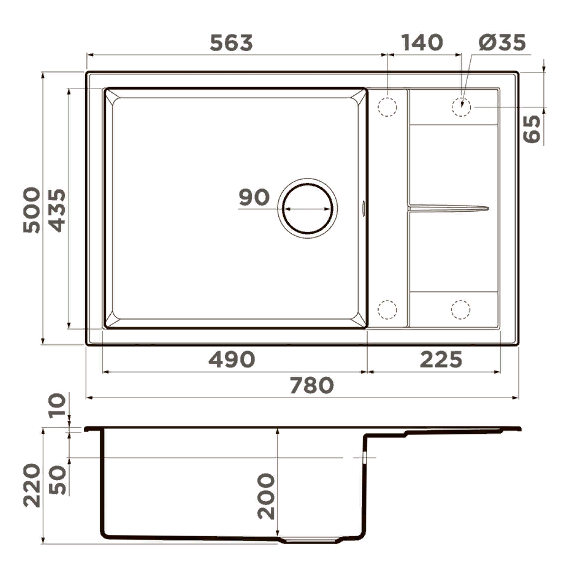  Omoikiri Sumi 78A-LB GB графит