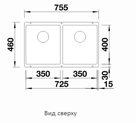  Blanco Subline 350/350-U черный, отводная арматура InFino