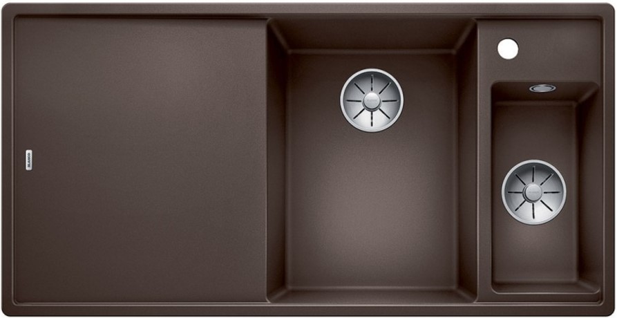Мойка Blanco AXIA III 6 S чаша справа, доска стекло клапан-автомат InFino® кофе