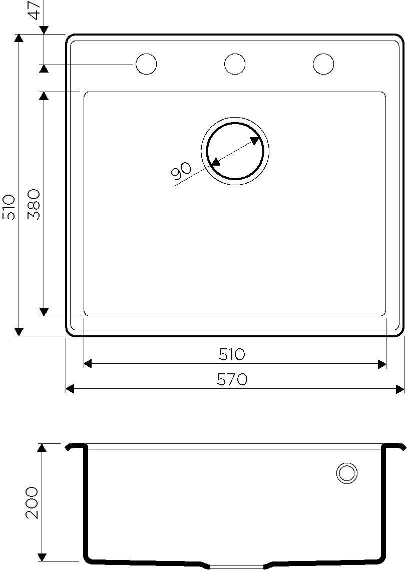  Omoikiri Tedori 57-BL черный