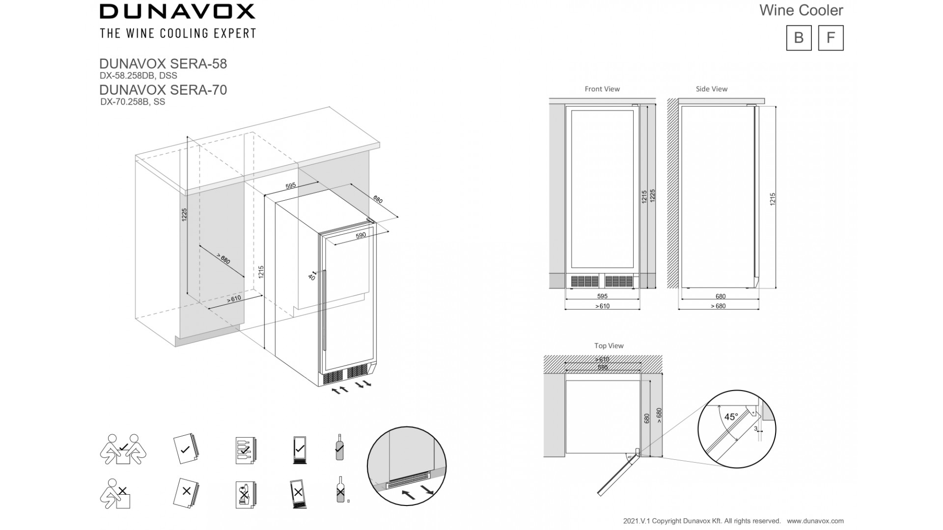 Винный шкаф Dunavox DX-58.258DC
