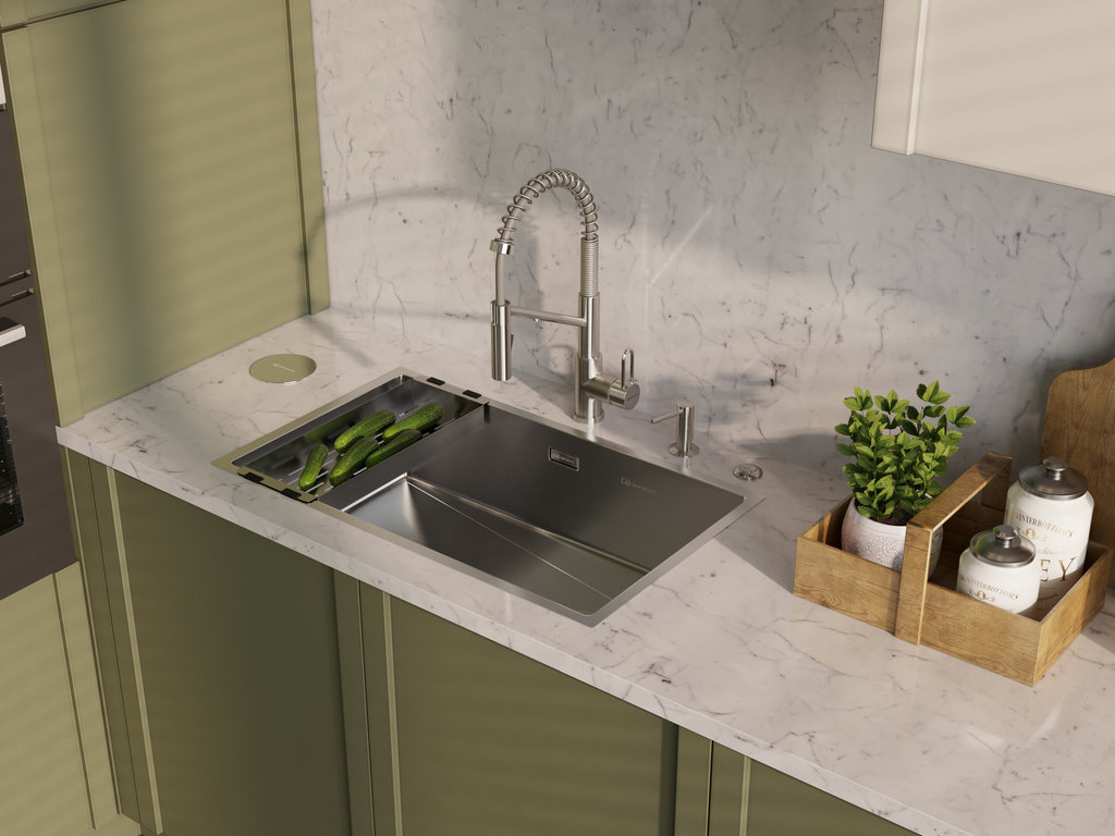  Omoikiri Taki 74-U/IF-IN Side нерж. сталь