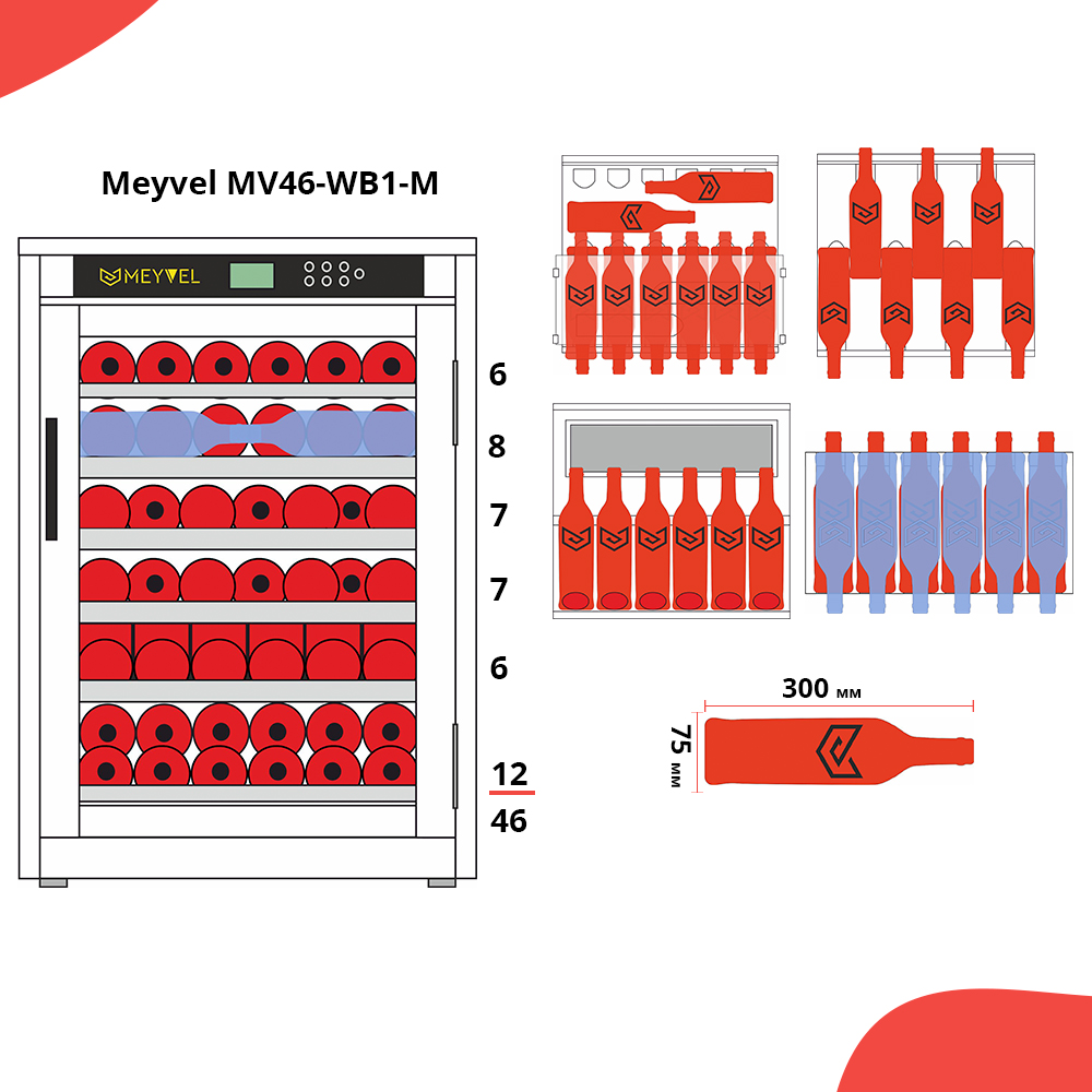 Винный шкаф Meyvel MV46-WB1-M