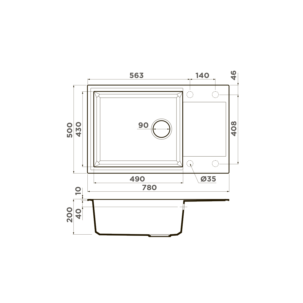  Omoikiri Sakaime 78-LB-WH белый