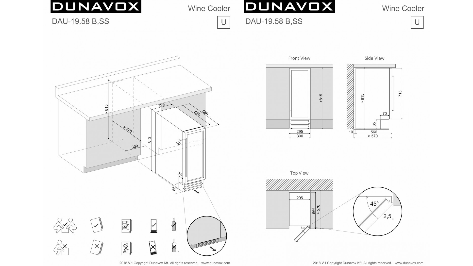 Винный шкаф Dunavox DAU-19.58B