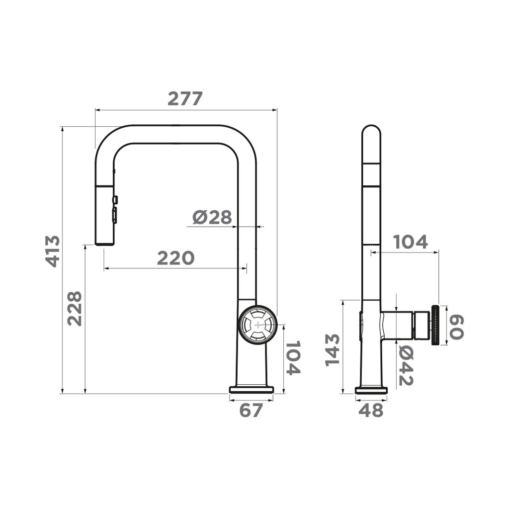 Смеситель для кухни Omoikiri Arita-SB GB графит
