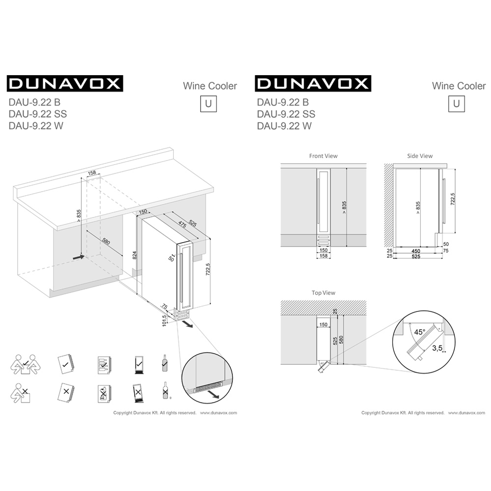 Винный шкаф Dunavox DAU-9.22B