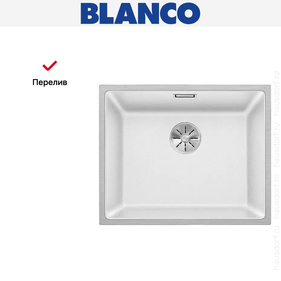 Мойка Blanco SUBLINE 500-IF отводная арматура InFino® белый