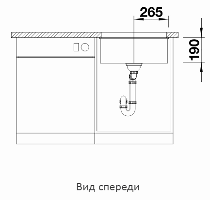  Blanco Subline 500-U черный, отводная арматура InFino