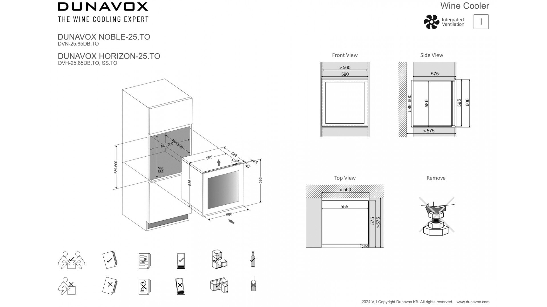 Винный шкаф Dunavox DVN-25.65DB.TO