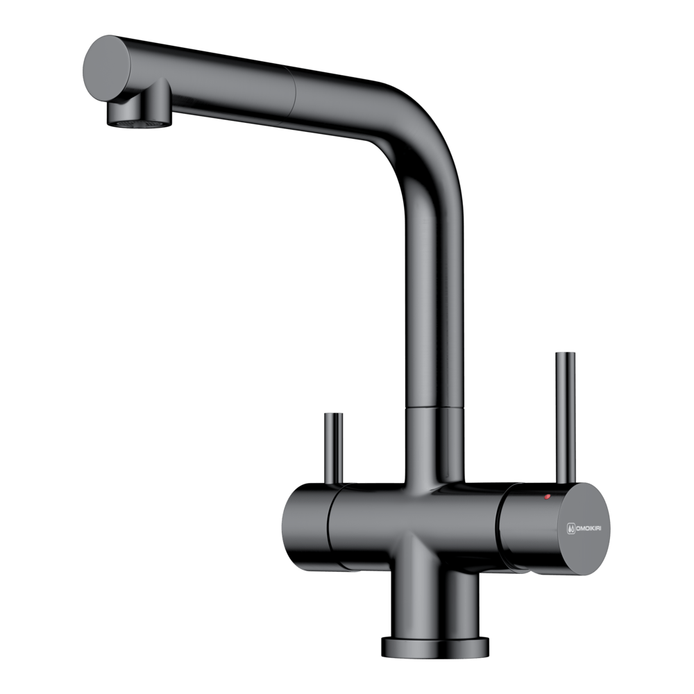 Смеситель для кухни 3-в-1 Omoikiri Takamatsu-S GM вороненая сталь