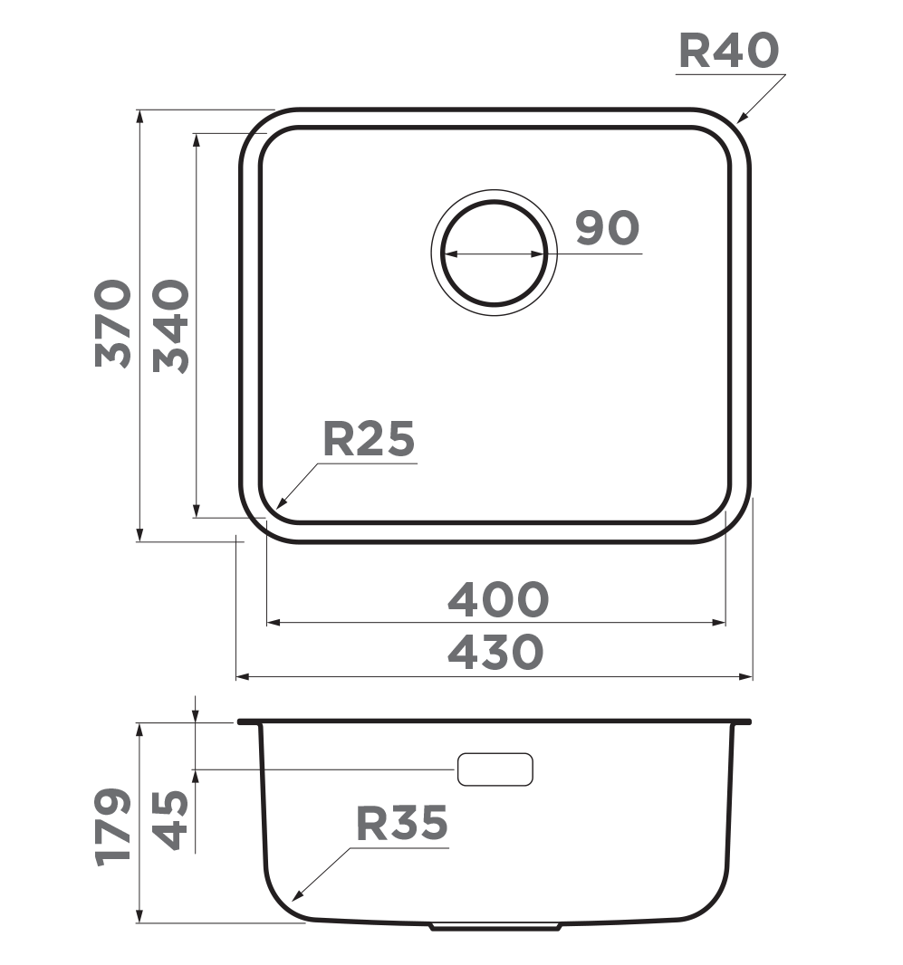  Omoikiri Omi 43-U/I Ultra Mini-GB графит